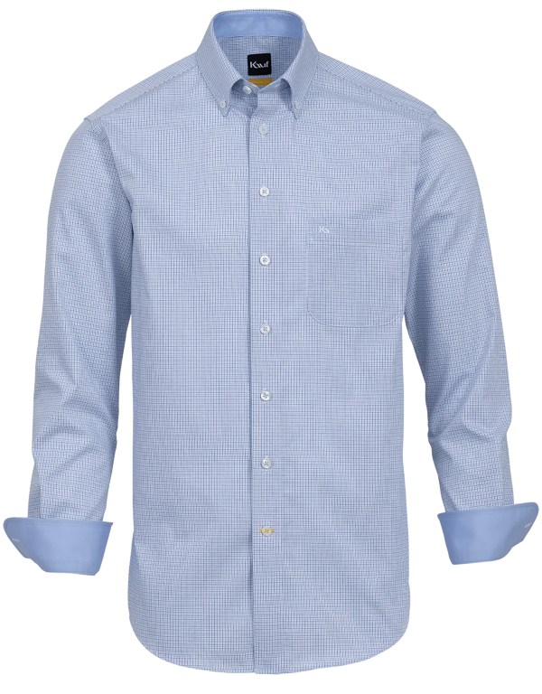 Herrenhemd Business Firenze Button Down Langarm mit Kontrast